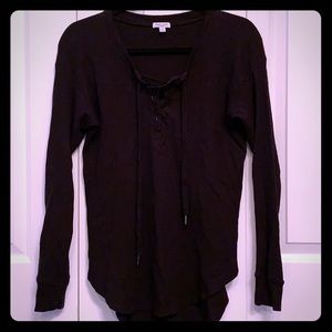 SPLENDID Henley lace up top